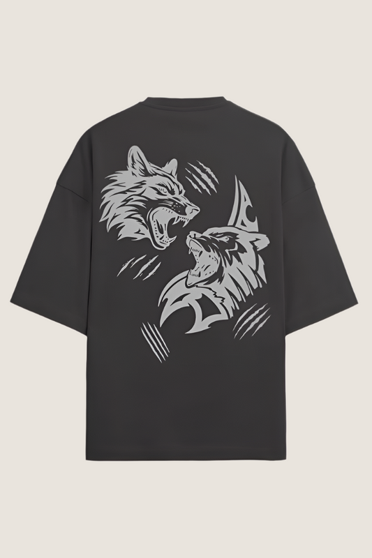 Wolf Graphic Printed T-shirt Oversized