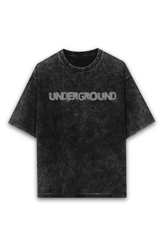 Underground Graphic Printed Acid Wash T-shirt Oversized