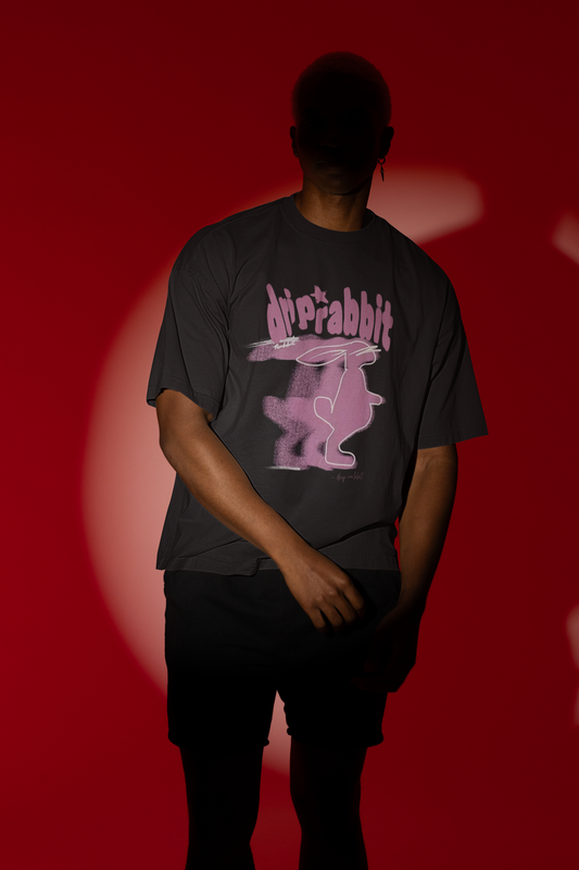 Drip Rabbit Graphic Printed T-shirt Oversized