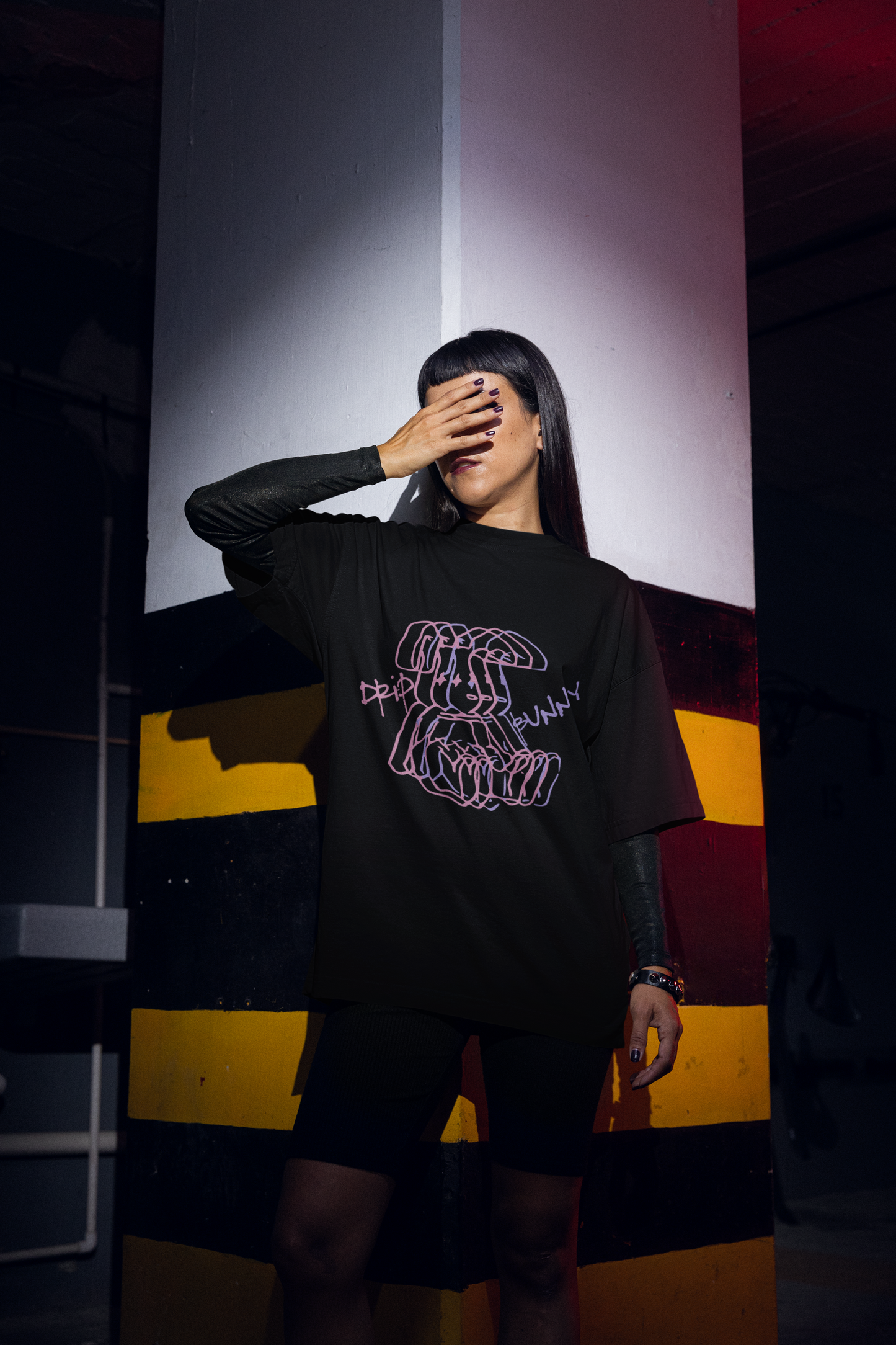 Drip Bunny Graphic Printed T-shirt Oversized