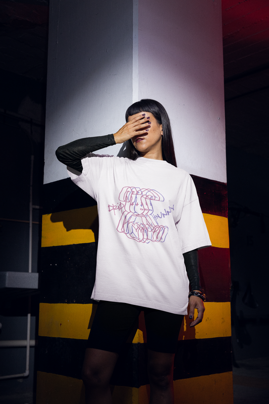Drip Bunny Graphic Printed T-shirt Oversized
