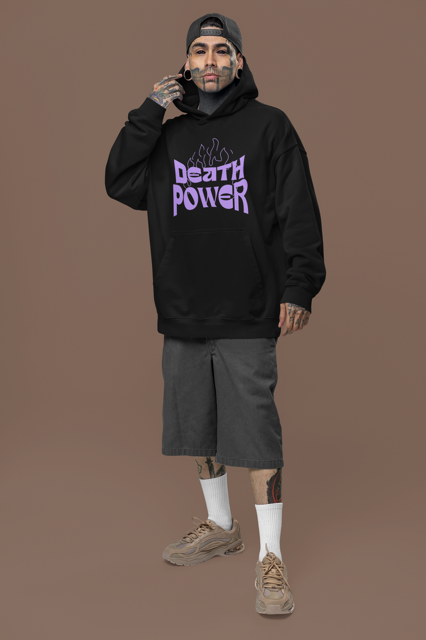 Death Power Hooded Sweatshirt Oversized