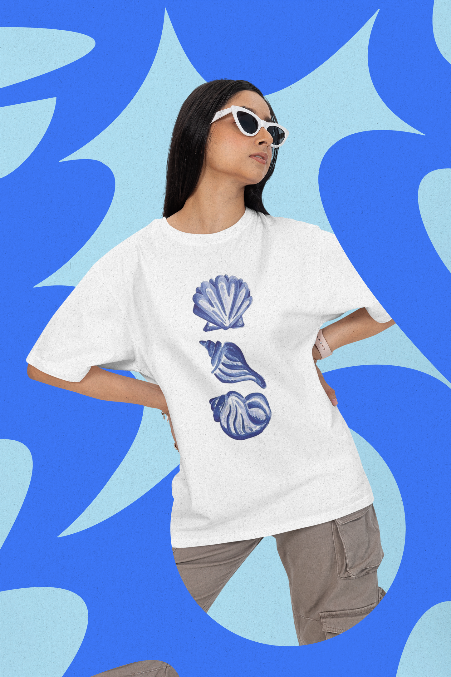 Sea Shells Graphic Printed T-shirt Oversized