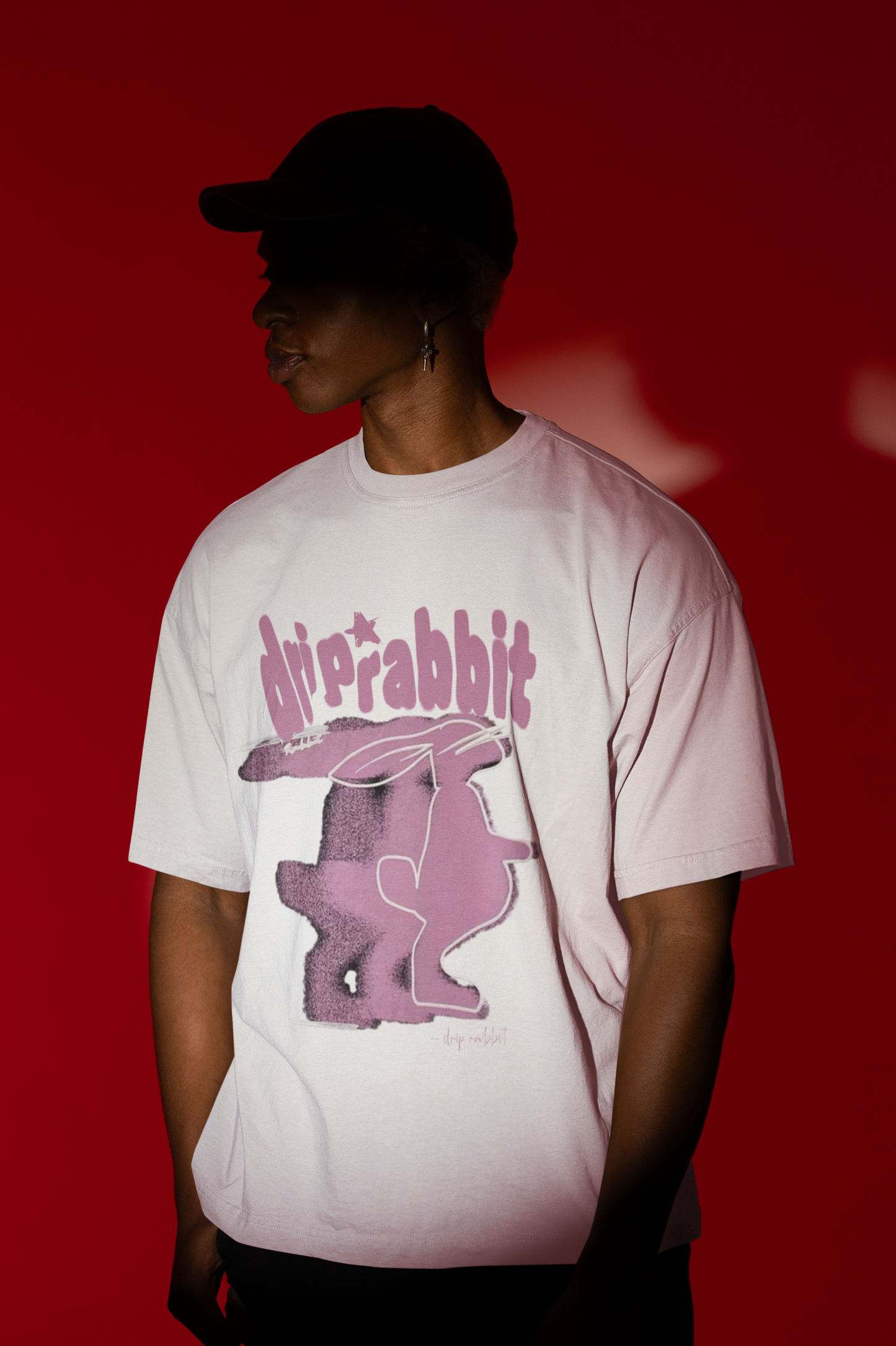Drip Rabbit Graphic Printed T-shirt Oversized