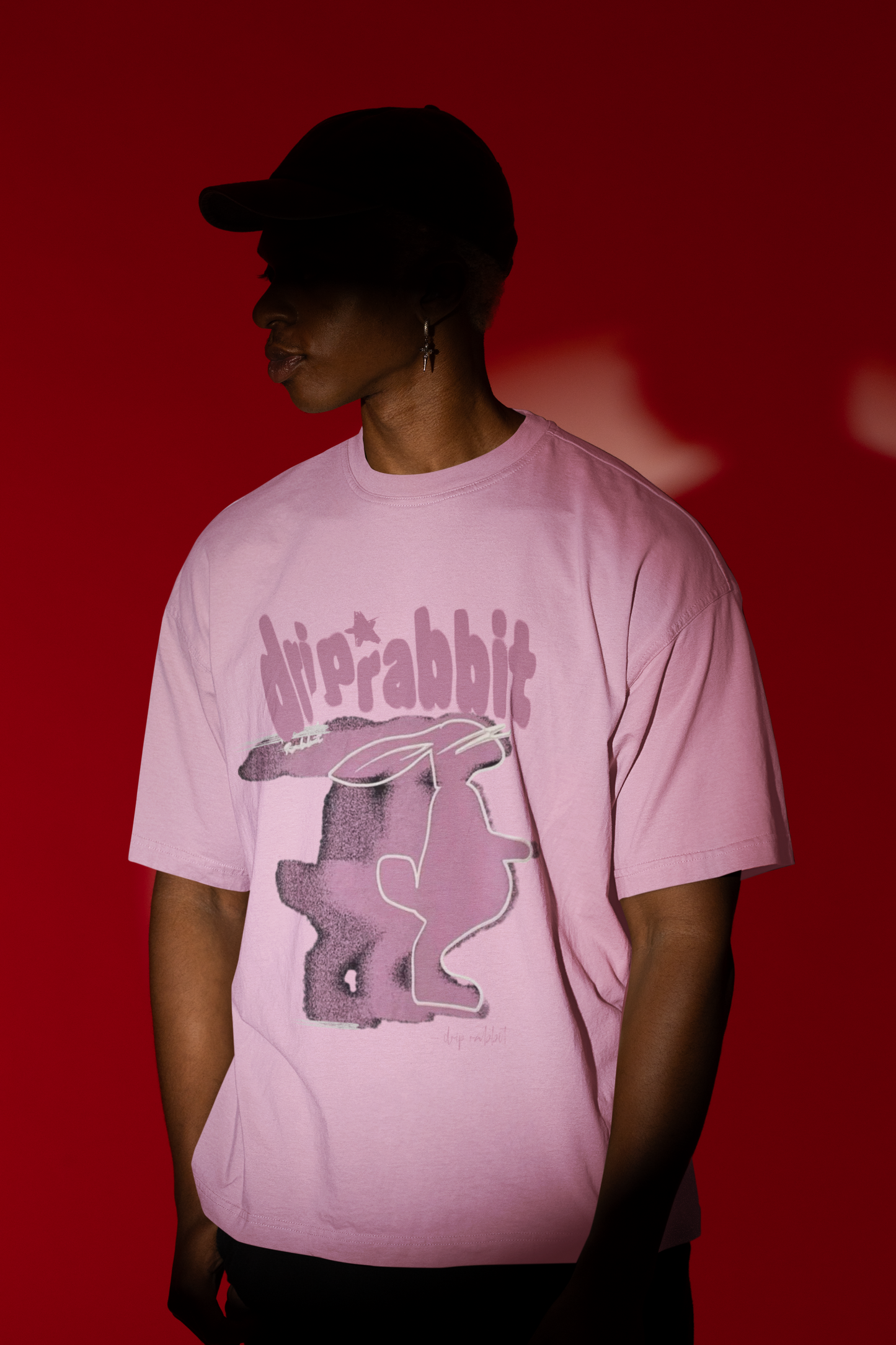Drip Rabbit Graphic Printed T-shirt Oversized