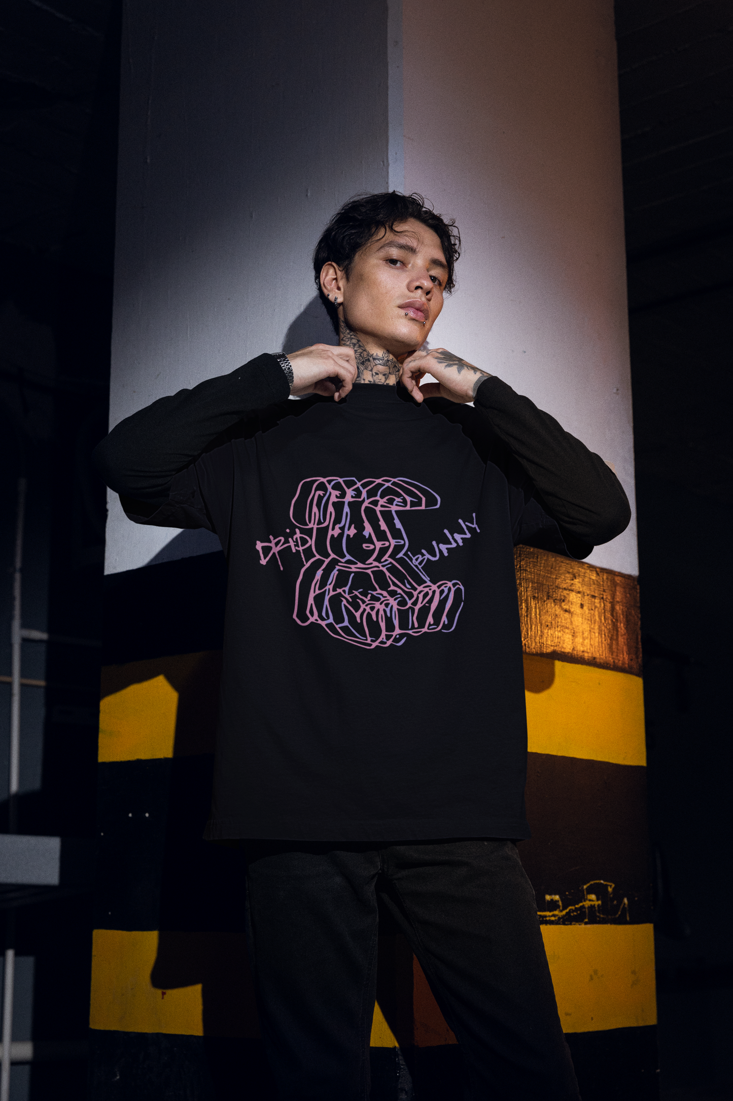 Drip Bunny Graphic Printed T-shirt Oversized