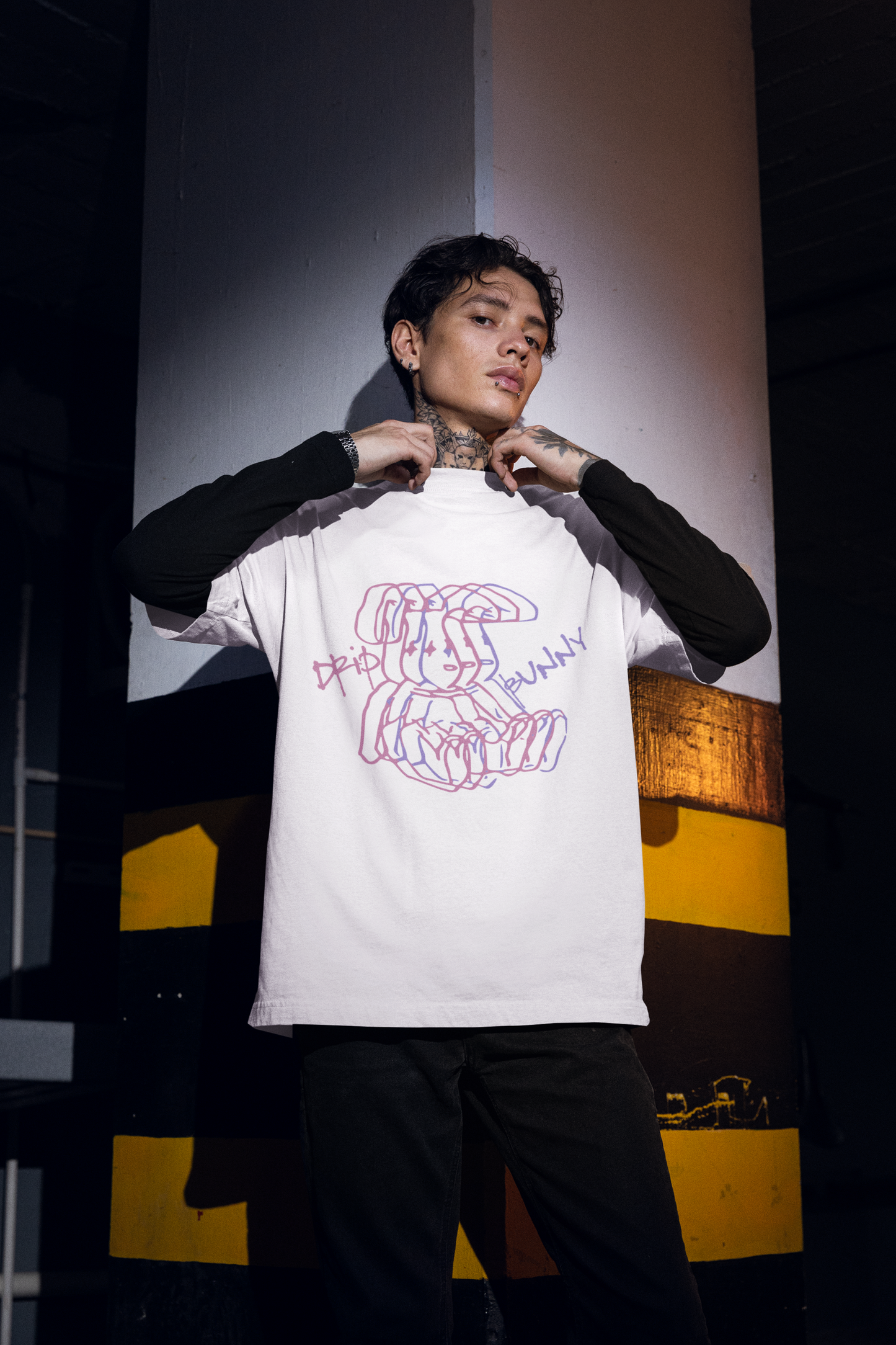 Drip Bunny Graphic Printed T-shirt Oversized
