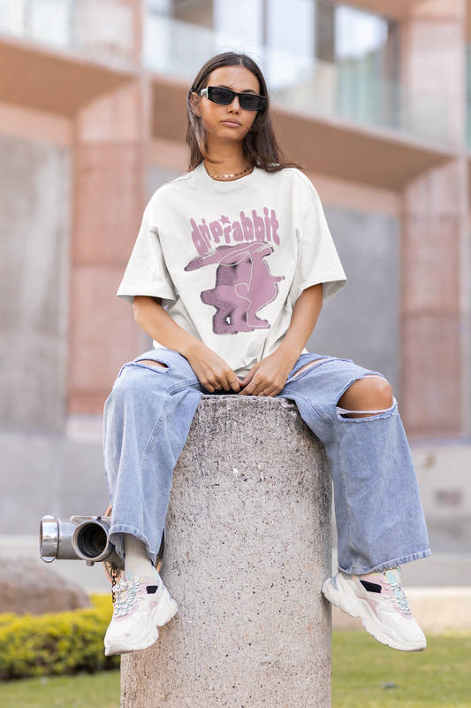 Drip Rabbit Graphic Printed T-shirt Oversized